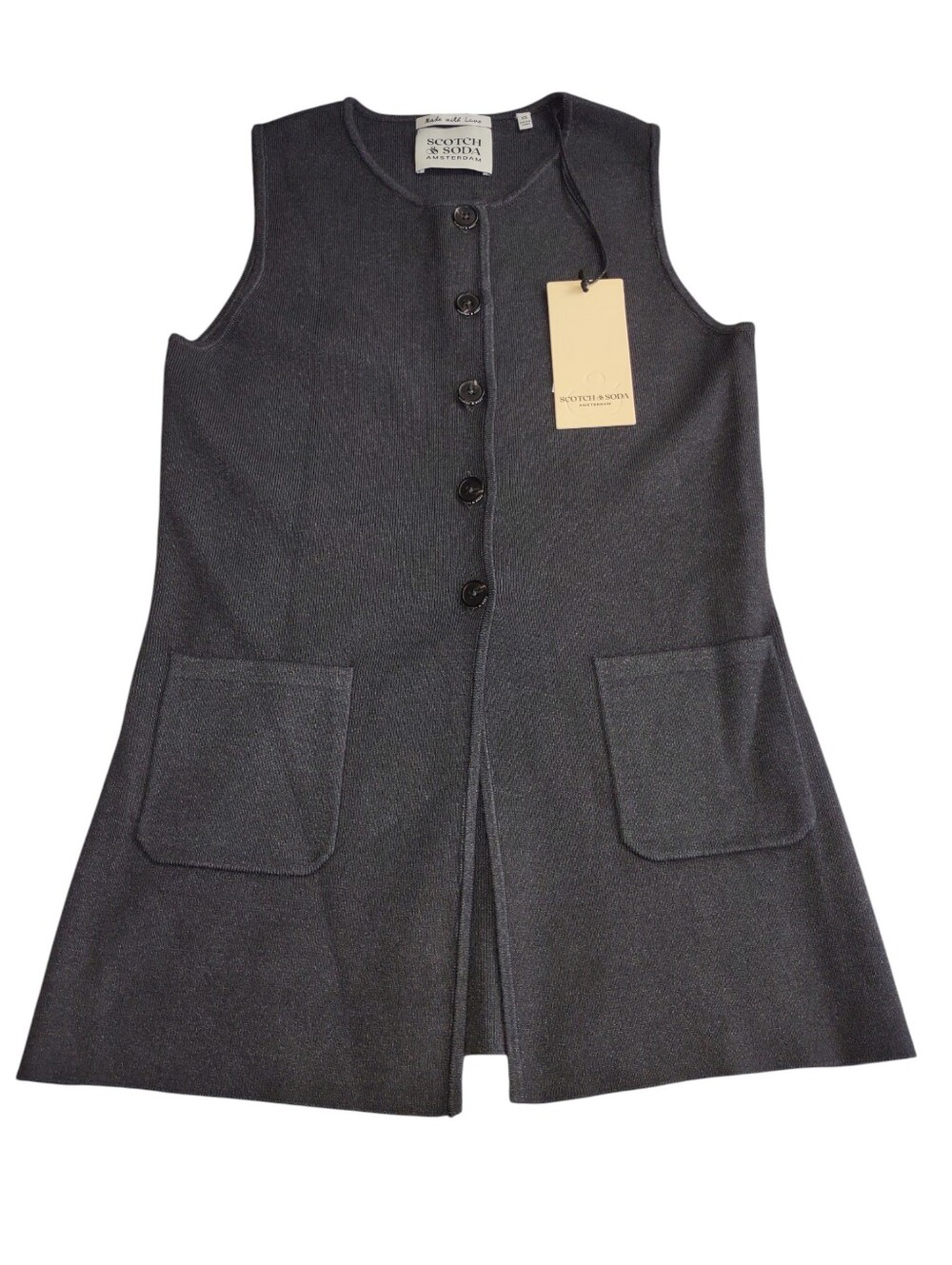 Scotch & Soda XS Charcoal Grey Heather Sweater Vest